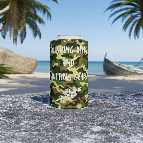 "Smashing Beers and Shifting Gears" Stubby Cooler - Gear Cluster Graphic