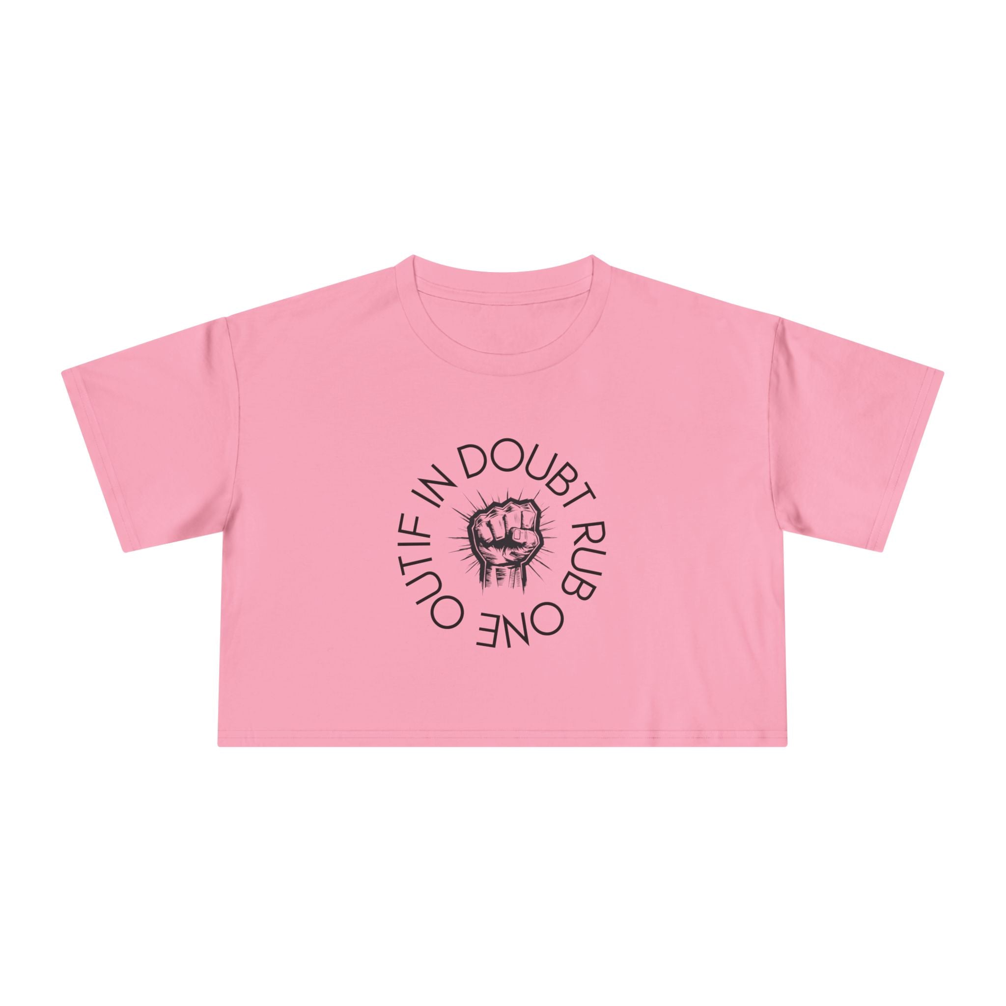 'If in Doubt, Rub One Out' Fist Graphic Cropped Tee