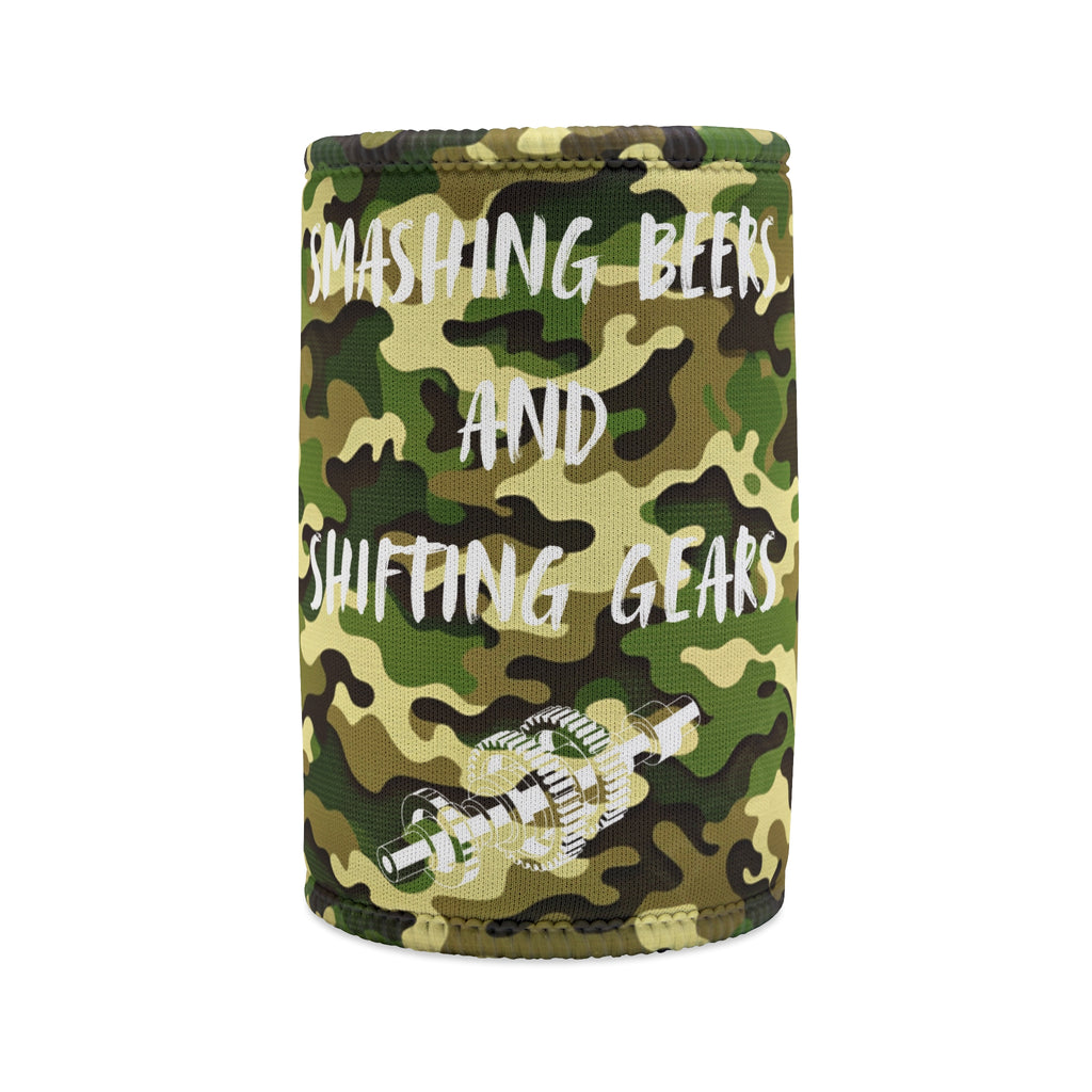 "Smashing Beers and Shifting Gears" Stubby Cooler - Gear Cluster Graphic