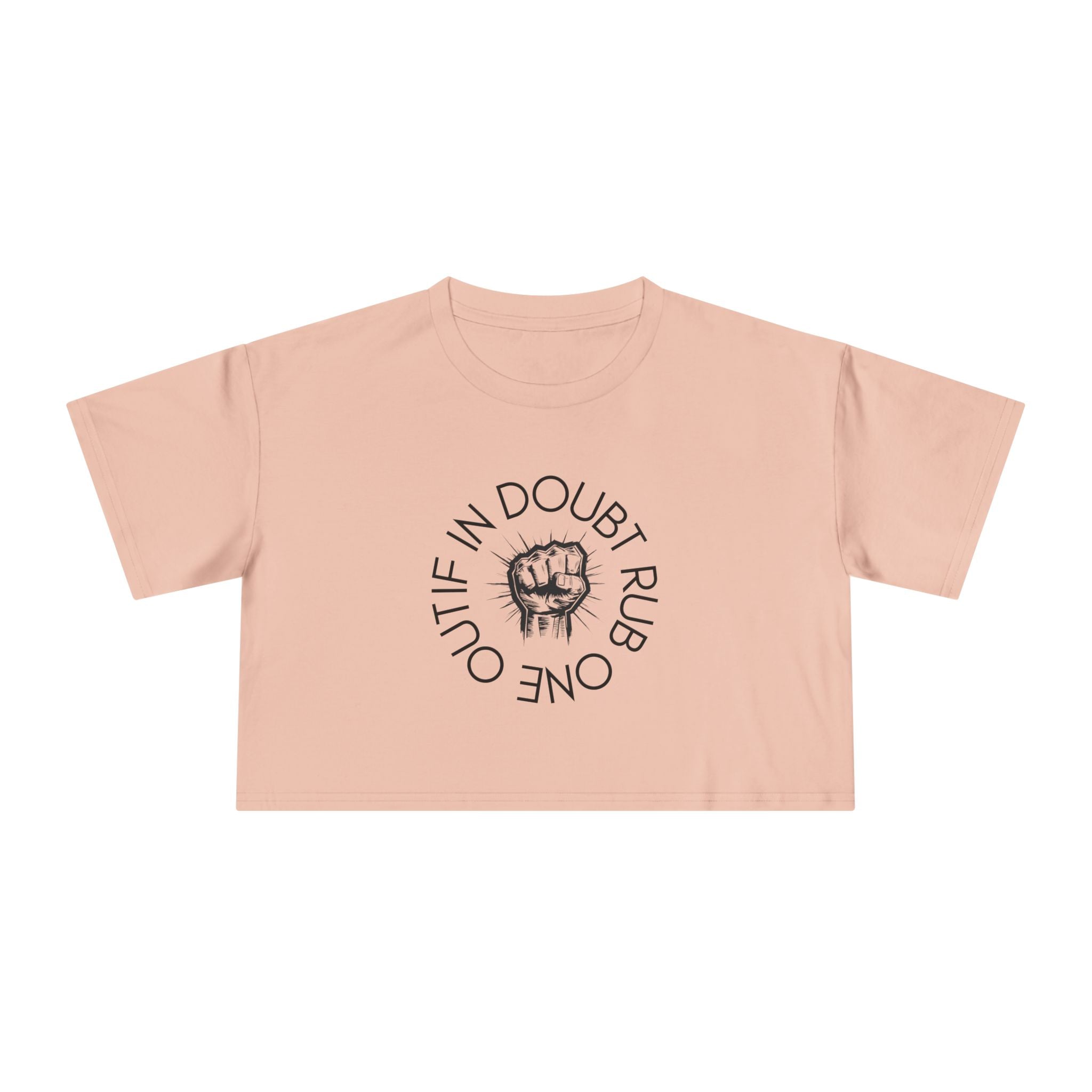 'If in Doubt, Rub One Out' Fist Graphic Cropped Tee