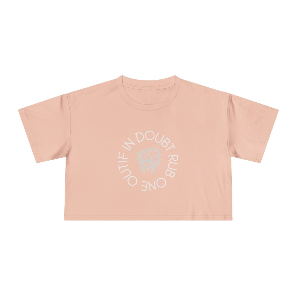 'If in Doubt, Rub One Out' Fist Graphic Cropped Tee