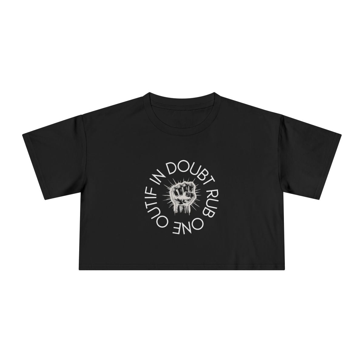 'If in Doubt, Rub One Out' Fist Graphic Cropped Tee