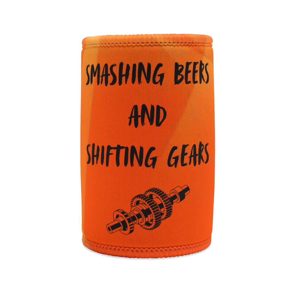 "Smashing Beers and Shifting Gears" Stubby Cooler - Gear Cluster Graphic